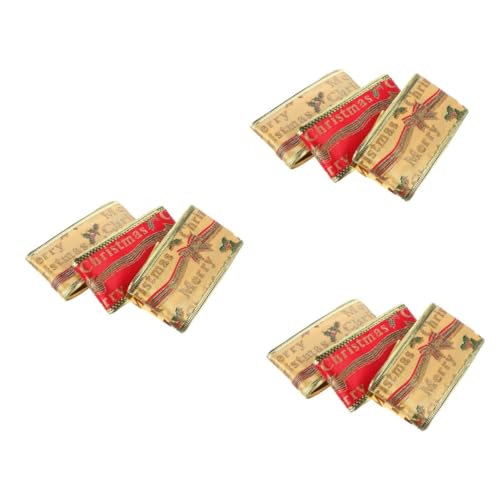 SHINEOFI 3 Sätze Weihnachtsband Dekorationen Dekorativ Schimmernd Hochzeit Funkeln Bögen Geschenkband Weihnachtsbänder Party Urlaubsband Schleife Satinband Trimmen Pvc Golden 3 Rollen * 3 von SHINEOFI