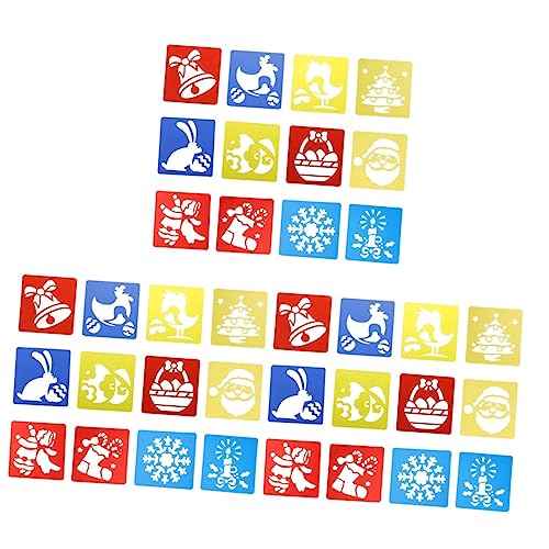 SHINEOFI 3 Sätze Zeichnungsvorlage -werkzeug Weihnachtsdekoration Weihnachtsmalerei Vorlage Malschablonen Für Adventsgeschenke Malvorlagen Kinderzeichnungsvorlage 12 Stück * 3 von SHINEOFI