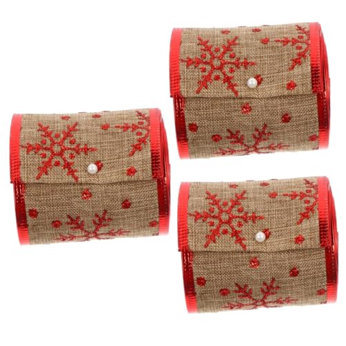 SHINEOFI 3 Stück 5 Goldener Garngürtel Pastellband für Weihnachtsdekorationen Weihnachtsverpackungsband Gelb geschenkband dekoratives Band DIY handgemachtes Band Hanfimitat von SHINEOFI