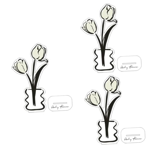SHINEOFI 3 Stück Blumen-Notizhalter Tellerhalter zum Präsentieren Staffelei stehen Foto-Display-Halterungsclip Inhaber Gestell Desktop-Fotoclip Fotoclips Fotohalter Acryl von SHINEOFI