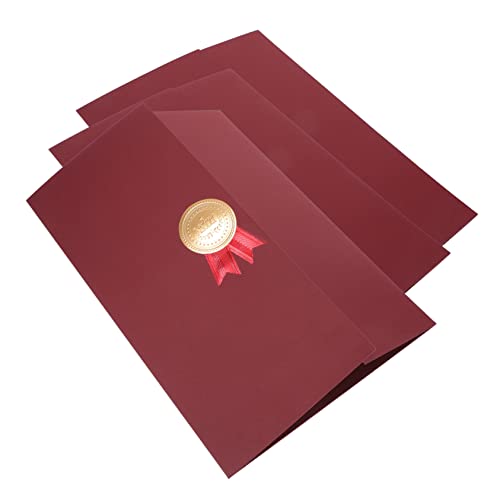 SHINEOFI 3 Stück Ehren urkunde ordner dokumentenmappe Urkundenmappe Auszeichnungsmappe Diplomumschläge Andenken briefumschläge Schutzhülle für Papierzertifikate Dokumentenhüllen aus Papier von SHINEOFI