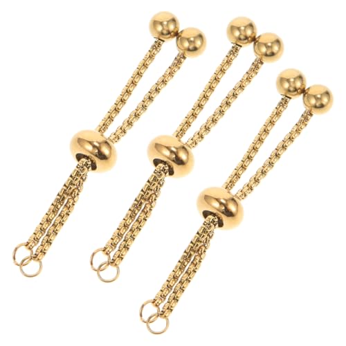 SHINEOFI 3 Stück Erweiterbare Kette Armbandverlängerungs-schiebeketten Halskette Verlängerungsketten Armbandverlängerungen Armbandversteller Armbandschieber Golden Rostfreier Stahl von SHINEOFI