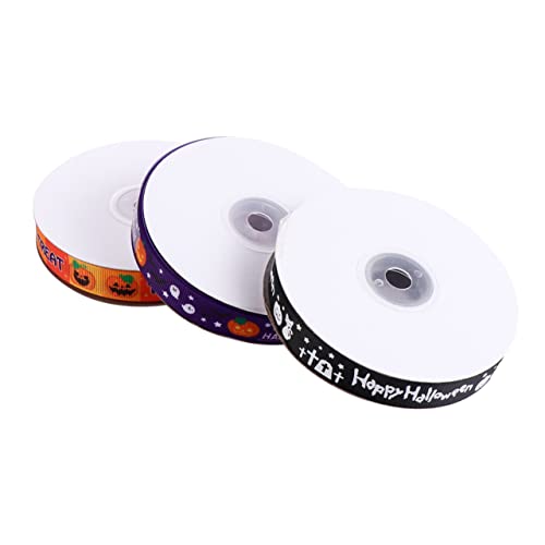 SHINEOFI 3 Stück Halloween-Band halloween basteln geschenkband halloween DIY crafts ribbon ribbon Schild Halloween Halloween Ribbon Partyband handwerk projekt Polyester von SHINEOFI