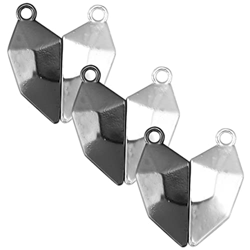 SHINEOFI 3 Stück Herz-magnet-anhänger Silber Verschlüsse Halskette Schließe Herstellung Pärchen Armband Schmuckzubehör Machen Herz Magnetverschluss Magnetschnalle Für Schmuck Legierung von SHINEOFI
