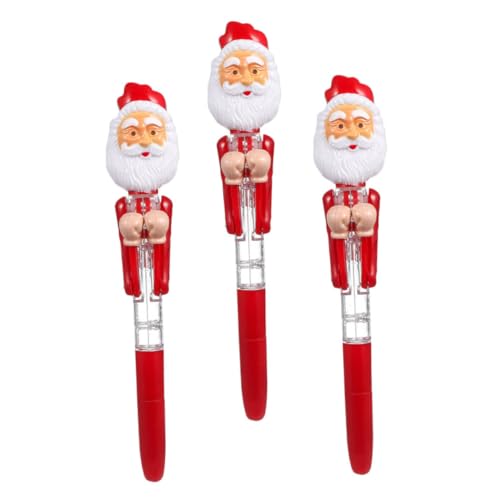 SHINEOFI 3 Stück LED Weihnachtskugelschreiber mit Ausfahrbarer Mine Leuchtender Santa Claus Kugelschreiber Kreative Weihnachtsgeschenkidee und Lustiges Party-mitgebsel für Schüler und SHINEOFI 3 Stück LED Weihnachtskugelschreiber mit Ausfahrbarer Mine Leuchtender Santa Claus Kugelschreiber Kreative Weihnachtsgeschenkidee und Lustiges Party-mitgebsel für Schüler und von SHINEOFI