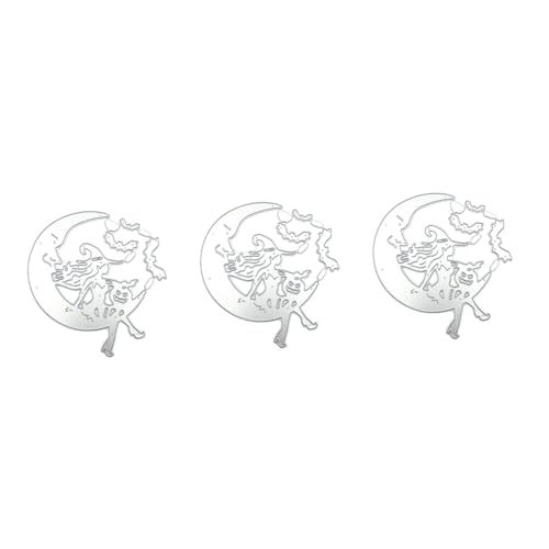 SHINEOFI 3 Stück Mondhexenmesser sterben Halloween Schneiden Die für Schneidwerkzeug Und silve Scrapbooking Schneidemuster schablonen Präge stirbt Metall stirbt Stanzformen Kohlenstoffstahl von SHINEOFI