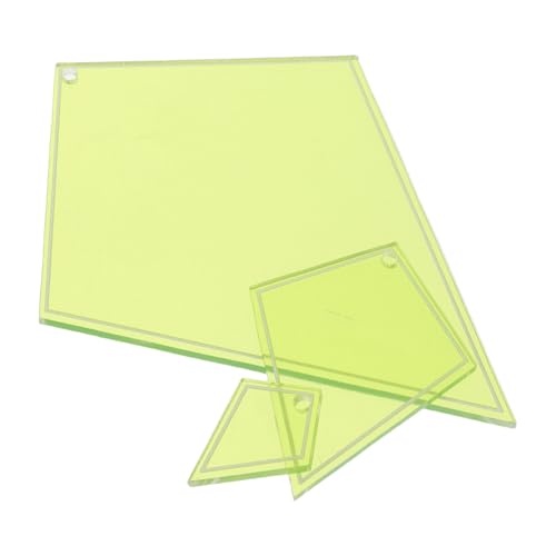 SHINEOFI 3 Stück Quilt-Lineale, Acryl-Quilt-Vorlagen-Lineale und Nähvorlagen zum Nähen, Schneiden, Messen, DIY-Bastelwerkzeuge, Hellgrün von SHINEOFI