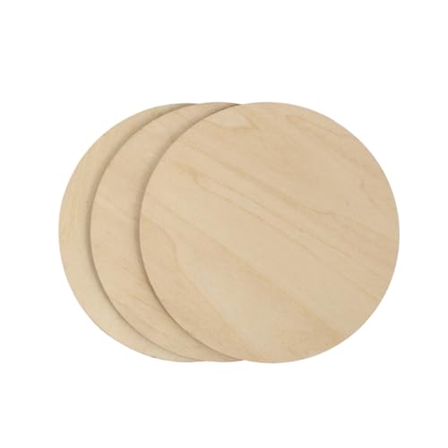 SHINEOFI 3 Stück Runde Unbehandelte Holzscheiben Ø Naturbelassene Holzplatten zum Bemalen Basteln DIY Dekoration Hochzeit Weihnachtsdeko Handwerksprojekte von SHINEOFI