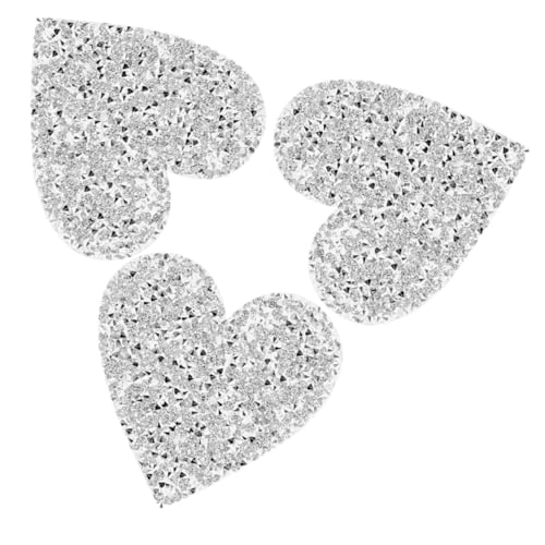 SHINEOFI 3 Stück Selbstklebende Herzform Strass Applikationen für Diy Projekte Glitzernde Aufkleber für Kleidung Taschen Schuhe und Hüte von SHINEOFI