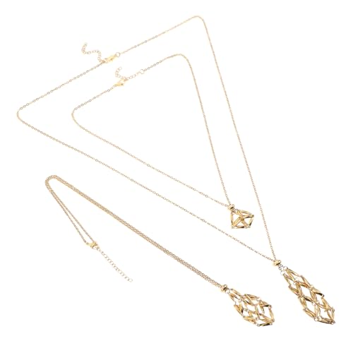SHINEOFI 3 Stück Teiliges Diy Ketten Halsband mit Netz für Anpassbarer Halter für Rohsteine für Schmuckherstellung und Kreative Projekte Elegantes Zubehör für Styles von SHINEOFI