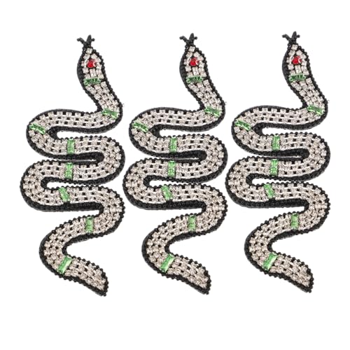 SHINEOFI 3 Stück Teiliges Handverzierte Schlangen-patches mit Strasssteinen Aufnähbare Applikationen für Kleidung Taschen Schuhe Hüte Diy-accessoires Detailreiche Perlenstickerei Modische SHINEOFI 3 Stück Teiliges Handverzierte Schlangen-patches mit Strasssteinen Aufnähbare Applikationen für Kleidung Taschen Schuhe Hüte Diy-accessoires Detailreiche Perlenstickerei Modische von SHINEOFI