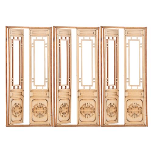 SHINEOFI 3 Stück Teiliges Miniatur Holz Doppeltür Modell Huistyle Traditionelle Chinesische Architektur Diy Puppenhaus Dekoration Einfach Montage Künstlerisch Gestaltbar SHINEOFI 3 Stück Teiliges Miniatur Holz Doppeltür Modell Huistyle Traditionelle Chinesische Architektur Diy Puppenhaus Dekoration Einfach Montage Künstlerisch Gestaltbar von SHINEOFI