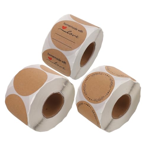 SHINEOFI 3 Stück Teiliges Rundes Kraftpapier Aufkleberetiketten Stark Klebend Ablösbar für Verpackungssiegel Beschreibbare Selbstklebende Etiketten für Kleine Unternehmen und Geschenktüten SHINEOFI 3 Stück Teiliges Rundes Kraftpapier Aufkleberetiketten Stark Klebend Ablösbar für Verpackungssiegel Beschreibbare Selbstklebende Etiketten für Kleine Unternehmen und Geschenktüten von SHINEOFI