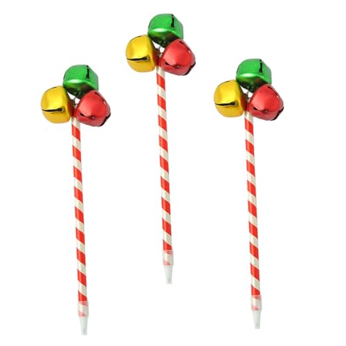 SHINEOFI 3 Stück Teiliges Weihnachtskugelschreiber mit Jingle Bell Rote und Grüne Kugelschreiber für Glattes Schreiben Leichte Tragbare Stifte für Feiertags Partygeschenke und Bürobedarf von SHINEOFI