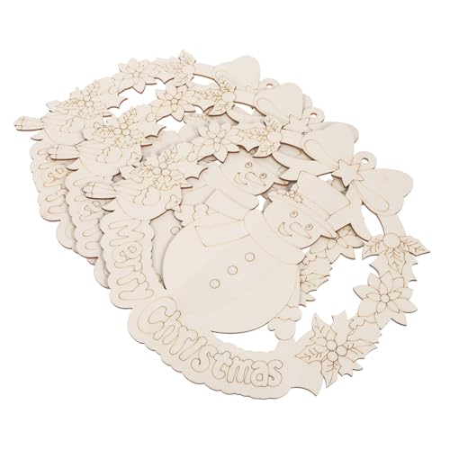 SHINEOFI 3 Stück Unbehandelte Holzkranzrahmen mit Schneemann-motiven Diy-bemalung Natürliche Holzausschnitte mit Aufhängeschnur Leichte Weihnachtsdekoration für Tür und Wand von SHINEOFI