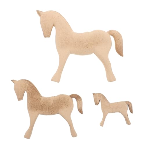SHINEOFI 3 Stück Unfertige Holzpferd-figuren Vintage Holzpferd Skulpturen DIY Malset für Kreative Dekoration Wohn Büro Tisch Ornament SHINEOFI 3 Stück Unfertige Holzpferd-figuren Vintage Holzpferd Skulpturen DIY Malset für Kreative Dekoration Wohn Büro Tisch Ornament von SHINEOFI