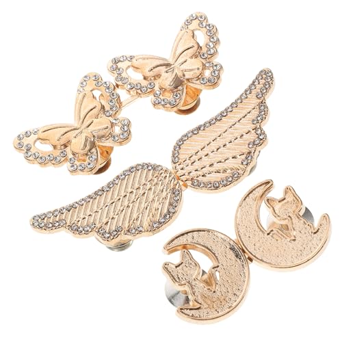 SHINEOFI 3 Stück Verstellbare Taillenknöpfe ohne Nähen Metallclips für Hosen und Röcke Wiederverwendbare Bundstraffer mit Katzen Schmetterlings und Mondflügel Design Sicherer Halt für Jeans SHINEOFI 3 Stück Verstellbare Taillenknöpfe ohne Nähen Metallclips für Hosen und Röcke Wiederverwendbare Bundstraffer mit Katzen Schmetterlings und Mondflügel Design Sicherer Halt für Jeans von SHINEOFI