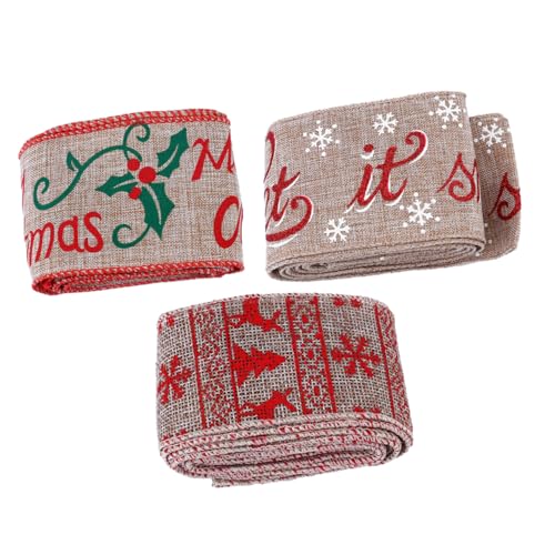 SHINEOFI 3 Stück Weihnachtsband Junggesellin Weihnachtsdekoration für Party rotes Band Wickelband DIY-Bänder Weihnachtsbedarf dekoratives Band Weihnachten DIY Bänder Leinen- SHINEOFI 3 Stück Weihnachtsband Junggesellin Weihnachtsdekoration für Party rotes Band Wickelband DIY-Bänder Weihnachtsbedarf dekoratives Band Weihnachten DIY Bänder Leinen- von SHINEOFI