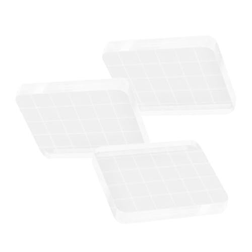 SHINEOFI 3 Teiliges Scrapbooking Stempelwerkzeug Durchsichtige Acryl Stempelblöcke Blockstempel Zubehör DIY Durchsichtige Blockraster Stempelblöcke Planerstempel von SHINEOFI