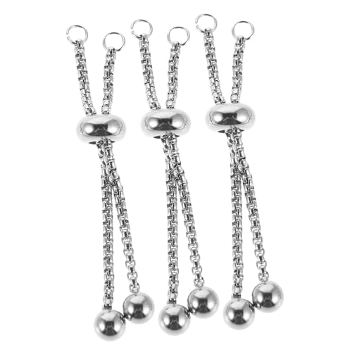 SHINEOFI 3-teilige Verstellbare Schiebekette: Ketten Aus Edelstahl Zur Herstellung Von Schmuckarmbändern Mit Kugelenden Für Die Schmuckherstellung Von Frauen. von SHINEOFI
