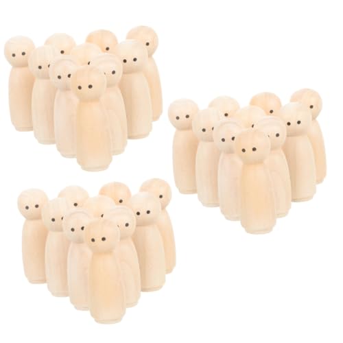 SHINEOFI 30 Stck Teiliges Unbemalte Holz Puppenkörper Natürliche Holzfigur zum Bemalen DIY Holzpuppen für Kreative Bastelprojekte Spielzimmer und Wohnraumdekoration von SHINEOFI