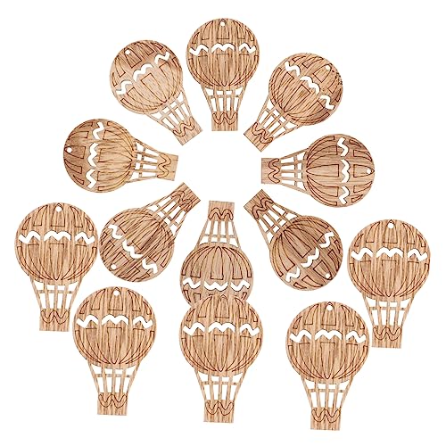SHINEOFI 30 Stück Heißluftballon Holzstücke DIY Bastelmaterial für Dekoration Weihnachts und Party Accessoires Handgefertigte Holzformen zum Bemalen und Gestalten Leicht und Sicher von SHINEOFI