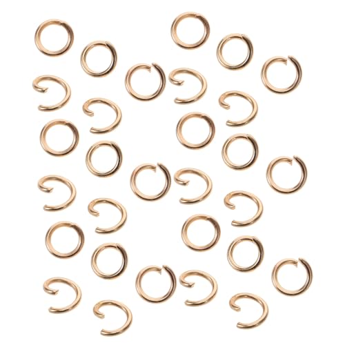 SHINEOFI 30 Stück Kettenglied Sprungring selber machen Schmuckzubehör machen Quick-Link-Anschlüsse Mehrzweck-Biegering Biegering für DIY Armband machen Biegering geteilte Ringe Eisen Golden von SHINEOFI