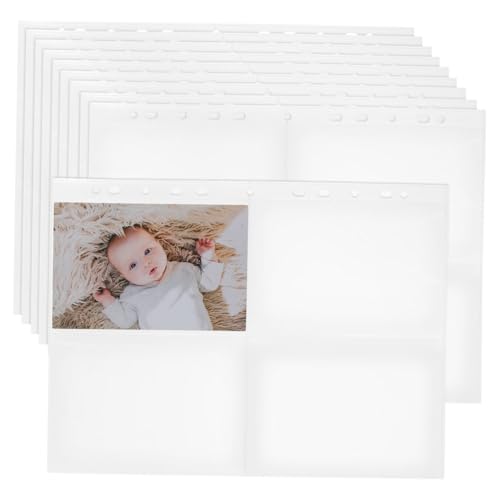 SHINEOFI 30 Stück Sammelkartenhüllen Doppelseitig Transparente Fach Kartenhüllen für Ringordner Geeignet für Baseballkarten Postkarten und Fotos Organisierte Aufbewahrung für Sammler und von SHINEOFI