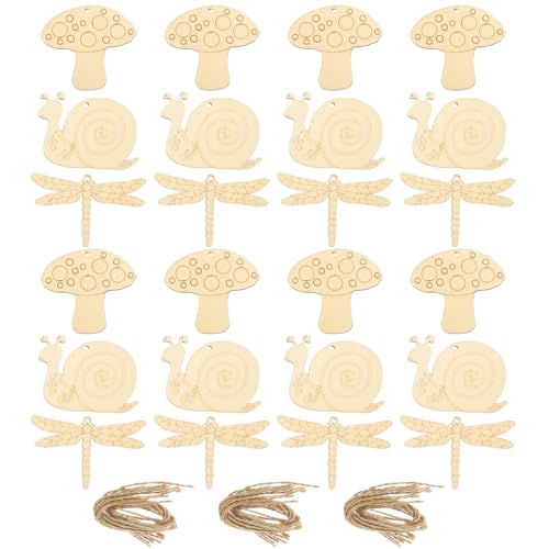 SHINEOFI 30 Stück Teiliges Holzscheiben in Schnecken Pilz Libellenform Naturbelassene Holzreste für DIY Bastelprojekte Blanke Holzchips zum Bemalen und Gestalten Nachhaltige Holzdeko für SHINEOFI 30 Stück Teiliges Holzscheiben in Schnecken Pilz Libellenform Naturbelassene Holzreste für DIY Bastelprojekte Blanke Holzchips zum Bemalen und Gestalten Nachhaltige Holzdeko für von SHINEOFI