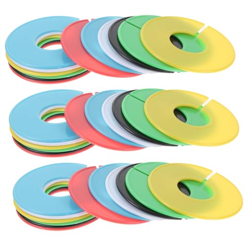 SHINEOFI 30 Stück Teiliges Kunststoff Kleiderbügel Größenteiler Rundes Trennring Kleidung Sortierung Markierbar Bunte Kennzeichnung für Kleiderständer und Schrankorganisation von SHINEOFI