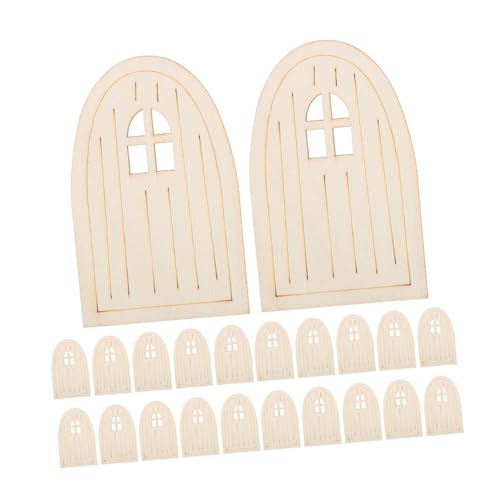 SHINEOFI 30stücke Holzfeentür Für Baum Unbemalte Feentüren Aus Holz Miniaturgartengebäude Winzige Spieltür Modelltür Im Maßstab DIY-holztür Für Puppenhaus von SHINEOFI