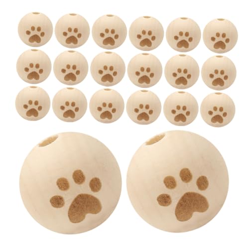 SHINEOFI 30 Stück Zubehör Für Holzperlen Handgemachter Schmuck Selber Machen Diy Handwerk Schmuckherstellung Diy Handgefertigte Perlen Bastelperlen Aus Holz Armbandteile Hölzern Beige von SHINEOFI