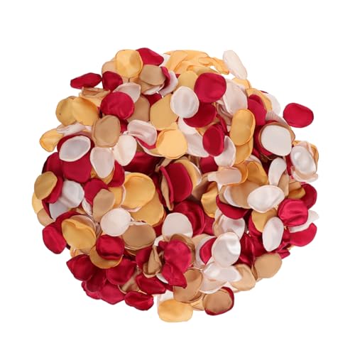 SHINEOFI 300 Stück Dunkelrote Rosenblätter Kunstseide Gebranntes Orange Streu Hochzeitskonfetti Für Blumenmädchen Korb Gang Abendessen Tafelaufsatz Party Brautparty Romantische von SHINEOFI