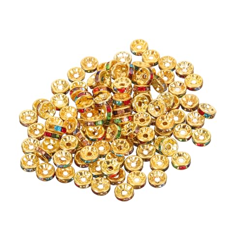 SHINEOFI 300 Stück Goldene Rondelle Spacer Beads mit Funkelnden Strasssteinen für Schmuckherstellung für Armbänder und Halsketten Langlebig und Vielseitig Einsetzbar SHINEOFI 300 Stück Goldene Rondelle Spacer Beads mit Funkelnden Strasssteinen für Schmuckherstellung für Armbänder und Halsketten Langlebig und Vielseitig Einsetzbar von SHINEOFI