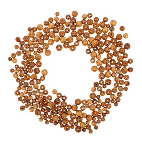 SHINEOFI 300 Stück Natürliche Runde Holzperlen Braune Holz Abstandsperlen für Makramee Schmuck DIY Basteln Lernspielzeug von SHINEOFI