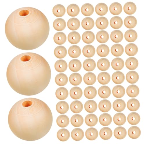 SHINEOFI 300 Stück Naturholzperlen Rund zum Auffädeln für DIY Schmuck Handwerk Ungefertigte Holzperlen für Weihnachtsdeko Makramee Armbänder und Landhausstil Bastelprojekte von SHINEOFI