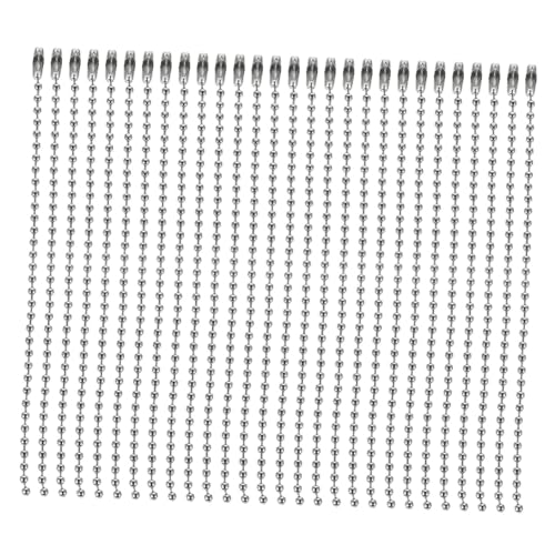 SHINEOFI 300 Stück Runde Perlenkettenanhänger Kugelkette aus Metall DIY Schlüsselanhänger Zubehör eiserne Perlenketten hängende Etikettenketten Kugelperlenketten Tags-Kette Eisen Silber von SHINEOFI