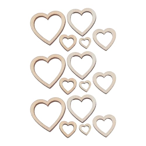 SHINEOFI 300 Stück Unvollendete Holzherzformen Natürlichem Holz für Diy Dekorationen Hochzeiten und Valentinstag von SHINEOFI