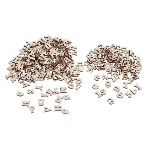 SHINEOFI 308-teiliges Unlackiertes Holz-buchstaben-/zahlen-set Zum Selbermachen, Glatte Holzstücke Zum Malen Von Graffiti, Heimdekoration, Klassenzimmer-projekte, Lernaktivitäten Für von SHINEOFI