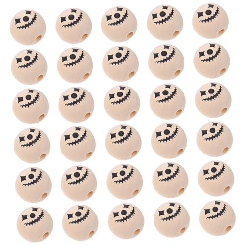 SHINEOFI 30Stücke Holzperlen DIY Schmuckzubehör Farbige Runde Spacer Perlen Mit Druckdesign Dekoration Für Halloween Und Weihnachten Handgemachte Bastelmaterialien SHINEOFI 30Stücke Holzperlen DIY Schmuckzubehör Farbige Runde Spacer Perlen Mit Druckdesign Dekoration Für Halloween Und Weihnachten Handgemachte Bastelmaterialien von SHINEOFI