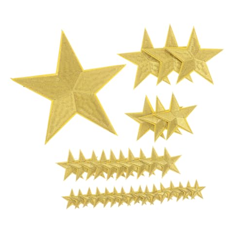 SHINEOFI 32 Stück Stern Aufnäher Zum Aufbügeln Sternform Bestickte Aufnäher Applikationen Zum Nähen Für Kleidung Jeans Jacken Taschen Hüte Reparatur Dekoration von SHINEOFI