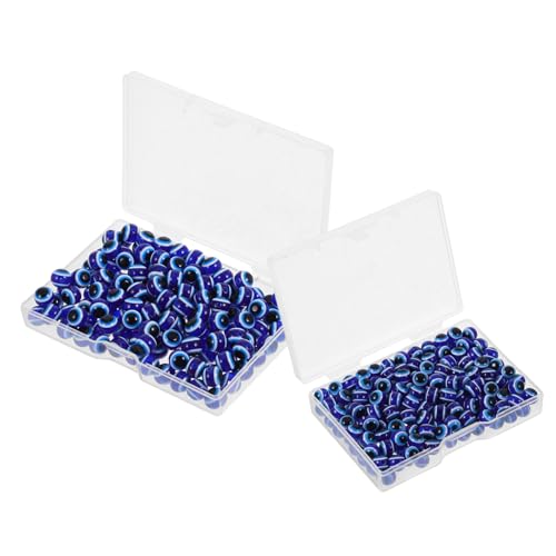 SHINEOFI 350 Stück Evil Eye Resin Perlen Blaue Handgefertigte Schmuckcharms mit Vorbohrung DIY Spacer Perlen für Armbänder Halsketten Schmuckherstellung Glatte Oberfläche Vielseitig für SHINEOFI 350 Stück Evil Eye Resin Perlen Blaue Handgefertigte Schmuckcharms mit Vorbohrung DIY Spacer Perlen für Armbänder Halsketten Schmuckherstellung Glatte Oberfläche Vielseitig für von SHINEOFI