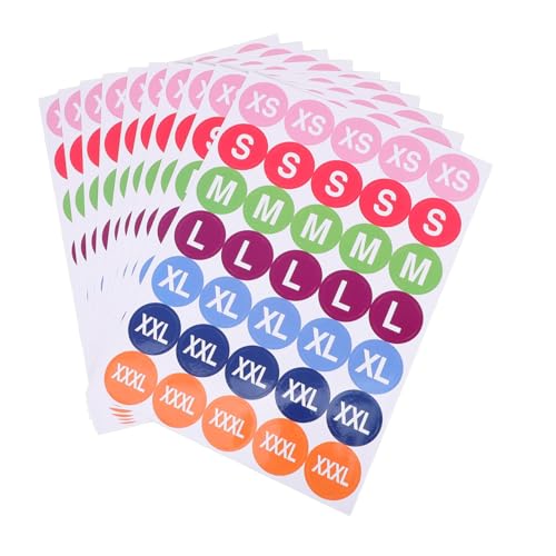 SHINEOFI 350 Stück Kleidergrößen Aufkleber Selbstklebende Runde Etiketten in Farbcodierung für Bekleidung T Shirts Xs bis Xxxl Lösung für Kleinunternehmer SHINEOFI 350 Stück Kleidergrößen Aufkleber Selbstklebende Runde Etiketten in Farbcodierung für Bekleidung T Shirts Xs bis Xxxl Lösung für Kleinunternehmer von SHINEOFI
