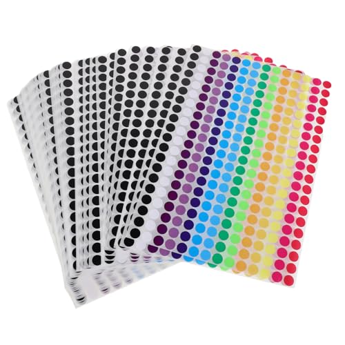 SHINEOFI 36 Blatt Punktaufkleber Selbstklebend Farbige Kreisetiketten Farben pro für Verpackung DIY Basteln Büroorganisation und Umschlagversiegelung SHINEOFI 36 Blatt Punktaufkleber Selbstklebend Farbige Kreisetiketten Farben pro für Verpackung DIY Basteln Büroorganisation und Umschlagversiegelung von SHINEOFI