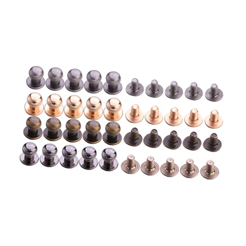 SHINEOFI 36 Paare DIY Eisenlegierung Nieten Set Schraubennägel für Schwarz für Taschen Gürtel und Handwerksprojekte von SHINEOFI