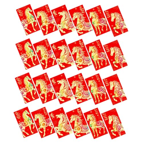 SHINEOFI 36 Stück Jahr Des Pferdroten Paketgeschenktüte Mondrote Pakete Frühlingsfest Hongbao Rote Pakete Chinesischer Neujahrsumschlag Glücksgeldumschlag Geldumschläge Papier von SHINEOFI