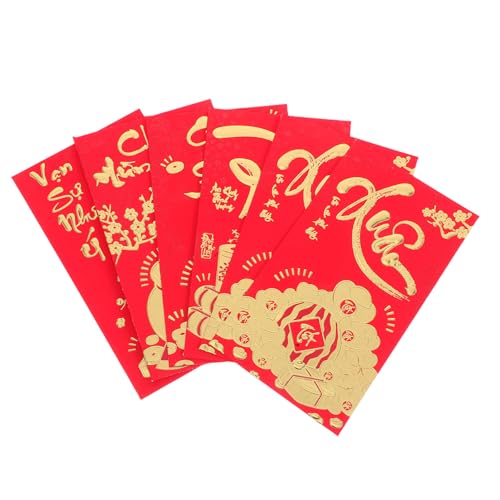 SHINEOFI 36 Stück Rote Umschläge für Neujahrsfest Hochzeitsfeiern Frühlingsfest mit Einzigartigem Vietnamesischen Design und Traditionellem von SHINEOFI