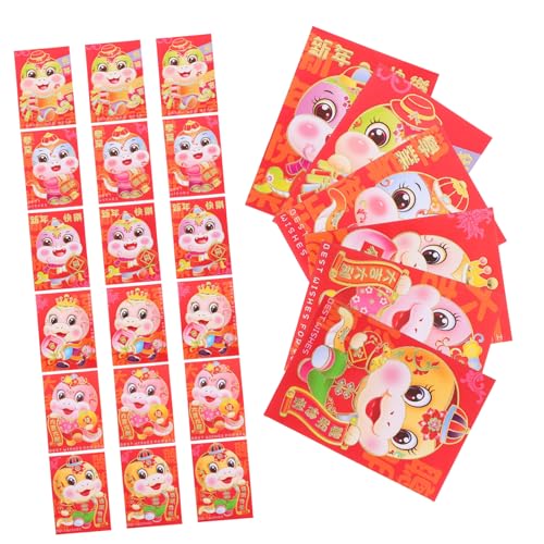 SHINEOFI 36 Stück Teiliges Rote Umschläge Jahr Schlange Traditionelle Chinesische Festliche Geldgeschenke für Frühlingsfest und Neujahrsfeier von SHINEOFI