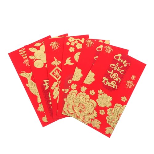 SHINEOFI 36 Stück Teiliges Vietnamesische Tet Li Xi Umschläge Rote Lunar Year Geldgeschenke mit Traditionellem Glückssymbol Langlebiger Druck Vielseitig für Neujahrsfeiern und Geschenke von SHINEOFI
