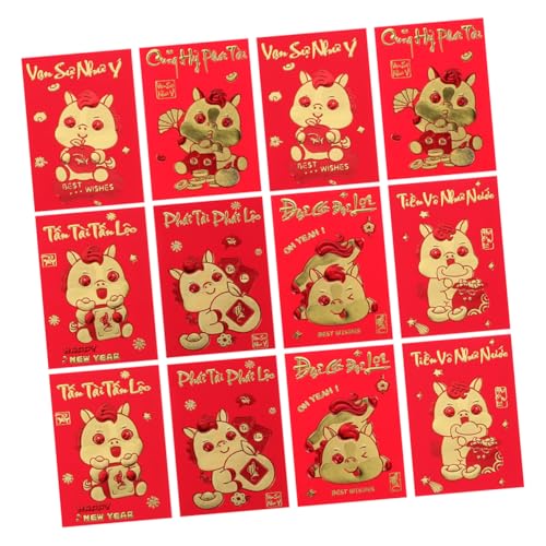 SHINEOFI 360 Stück Teiliges Vietnamesischer Neujahrsumschläge Jahr Des Pferdes mit Kreativem Pferdemotiv Papierumschläge für Bargeldgeschenke für Vietnamesische Lunarfeiern und SHINEOFI 360 Stück Teiliges Vietnamesischer Neujahrsumschläge Jahr Des Pferdes mit Kreativem Pferdemotiv Papierumschläge für Bargeldgeschenke für Vietnamesische Lunarfeiern und von SHINEOFI